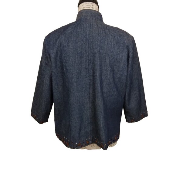 Coldwater Creek | Embellished Denim Embroidered Beaded Jacket | Size PM - Picture 4 of 8